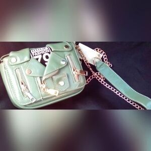 New W/Tags! HJHTP 79 Sage Green/Gold Crossbody Purse